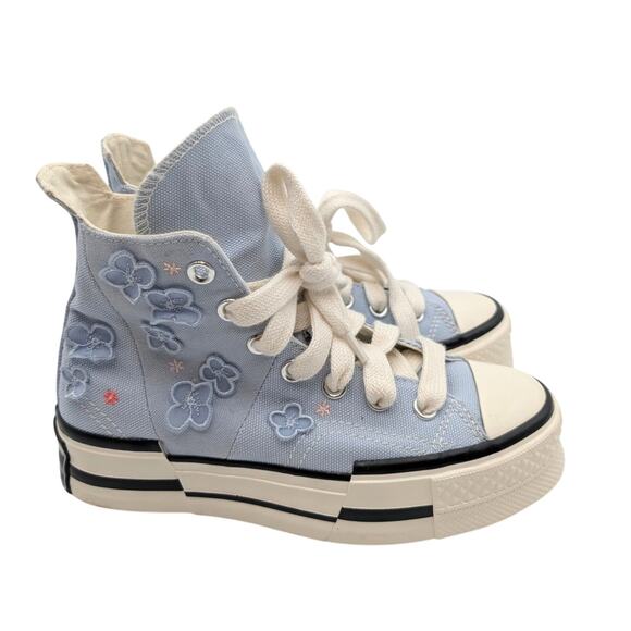 Converse Chuck 70 Plus 3D Flowers Unisex High Top Shoes Blue Size USW5/M3 EU35 - Picture 3 of 11